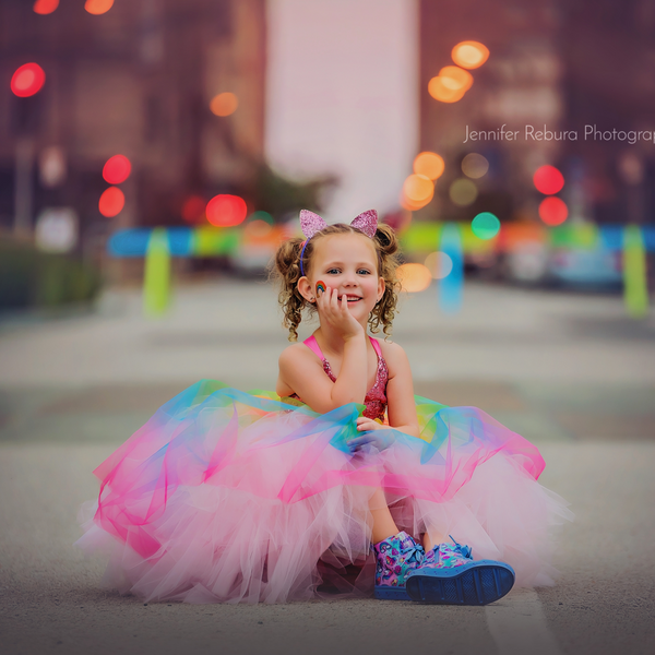 PRE-ORDER: The Rainbow Ophelia Shortie with Pink Sequin Bodice