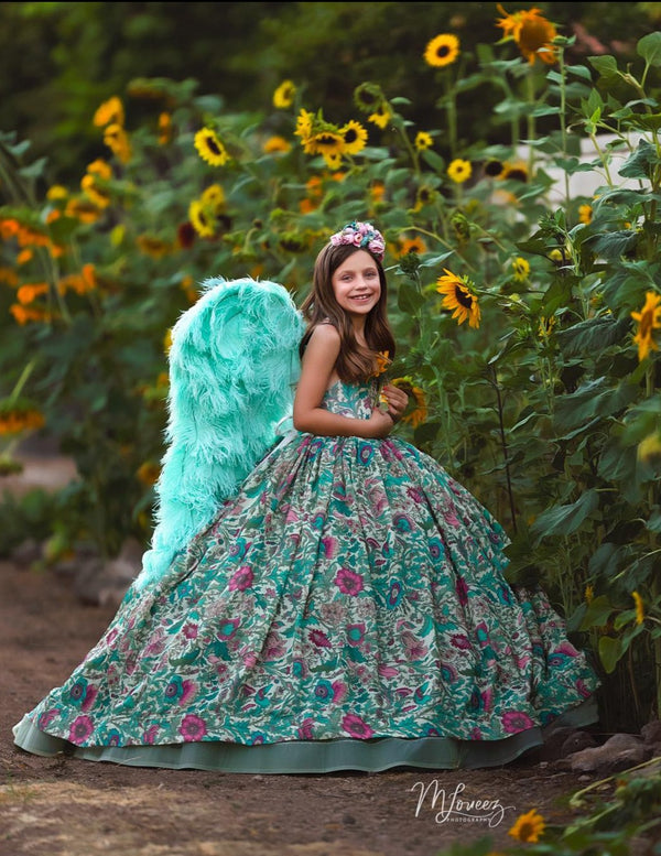 {Traveling Dress Project}: "Mint to Be" Gown + Wings + Headband: Size 8, fits 6-10