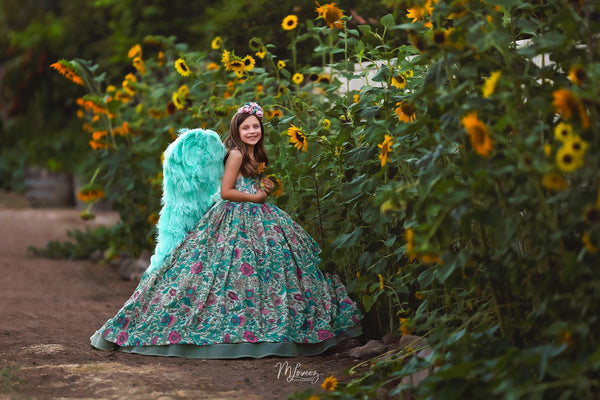 {Traveling Dress Project}: "Mint to Be" Gown + Wings + Headband: Size 8, fits 6-10