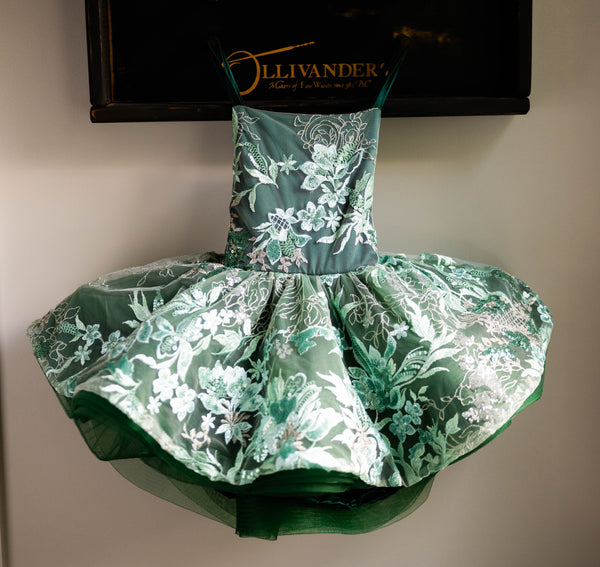 READY to SHIP Christmas SALE: Green and Sage Lace: size 4, fits 3-6