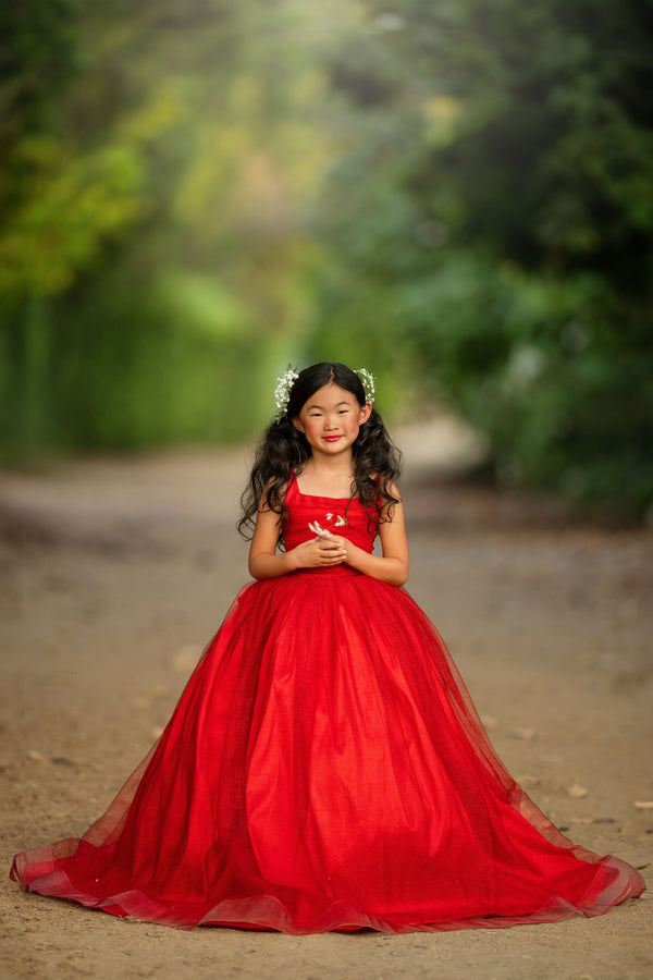 Traveling Rental Dress: Glitzy in Red: Size 8, fits 6-10 +