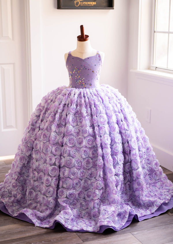 Traveling Rental Dress: The "Lavender Roses" Gown: Size 8, fits 6-10 +