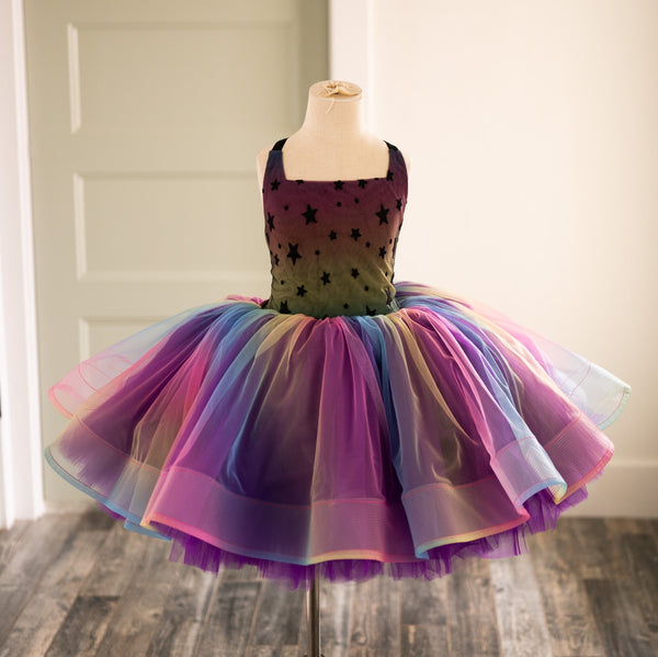 READY to SHIP MOVING SALE!!!! Rainbow Flocked Stars: Size 4, fits 2-6