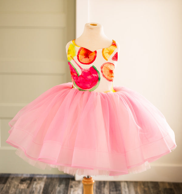 READY to SHIP MOVING SALE!!!! Pink Fancy Fruit: Size 10, fits 8-12