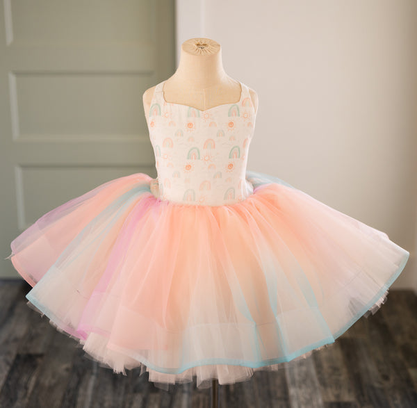 READY to SHIP MOVING SALE!!!! Sherbet Sunshine Rainbow: Size 5, fits 3-7