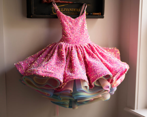 PRE-ORDER: The Pink Rainbow Princess Dress: MAX Full Rainbow Layers