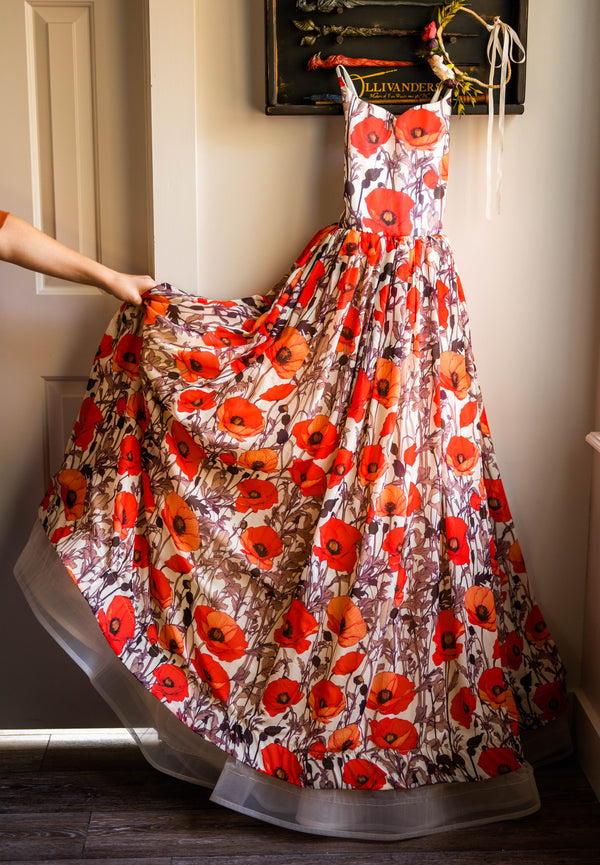 Traveling Rental Dress: The Poppy Gown: Size 12, fits 10-14 +