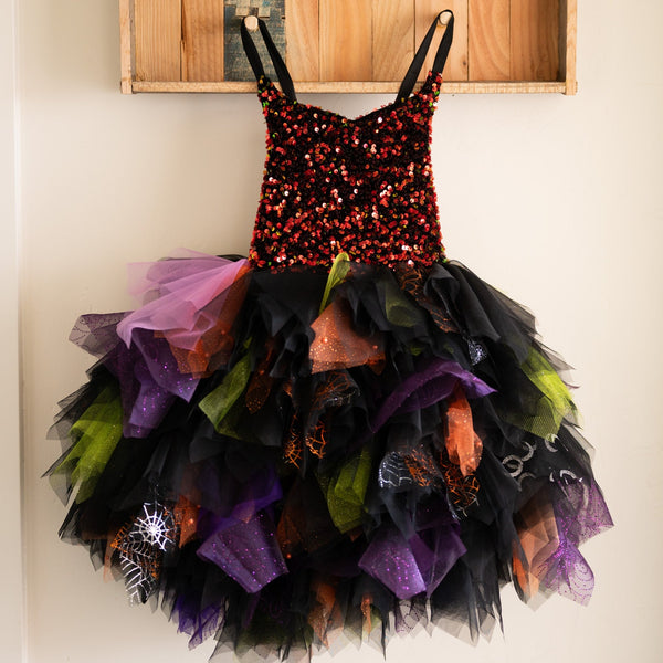 PRE-ORDER: Halloween Boho Fairy Dress: Black/Orange/Purple/Green